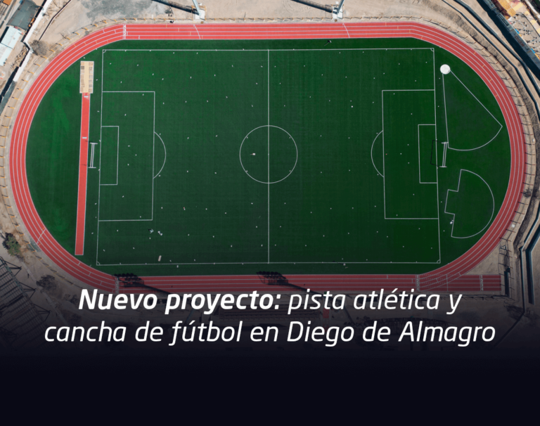 pista atlética sprayada Estadio Municipal de Diego de Almagro